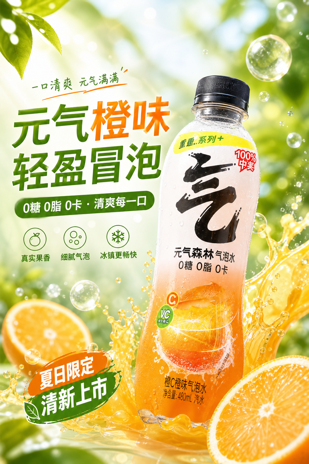 饮料宣传页+视频生成